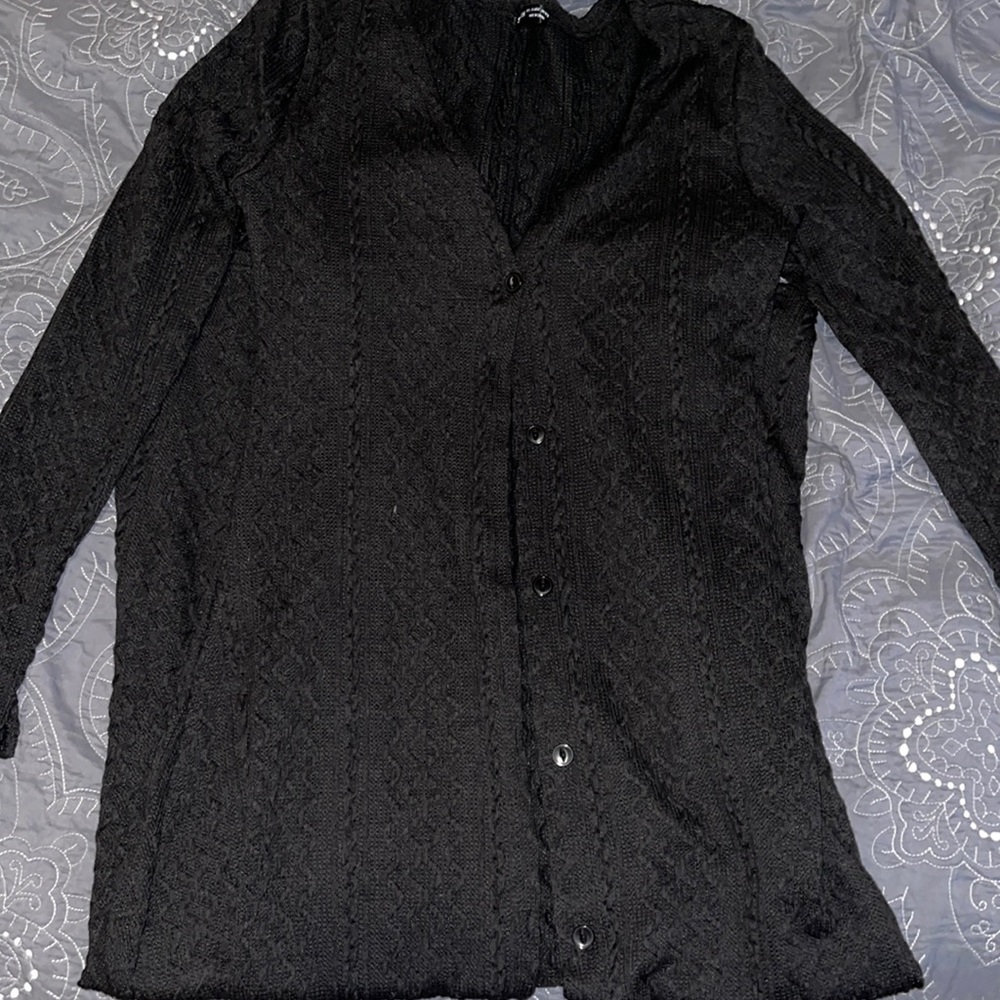 black knit long sleeve dress